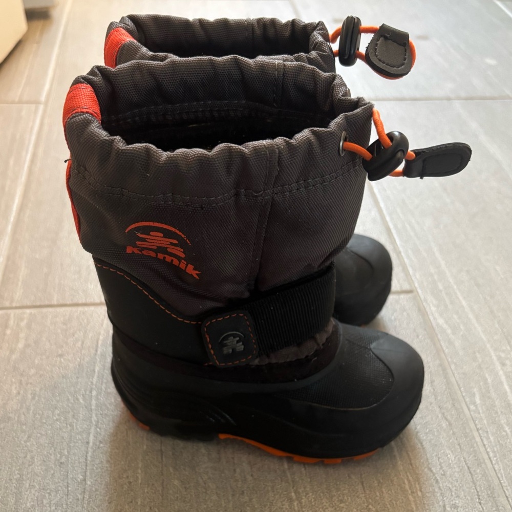 Kamik Kids' Black and Orange Snow Boots